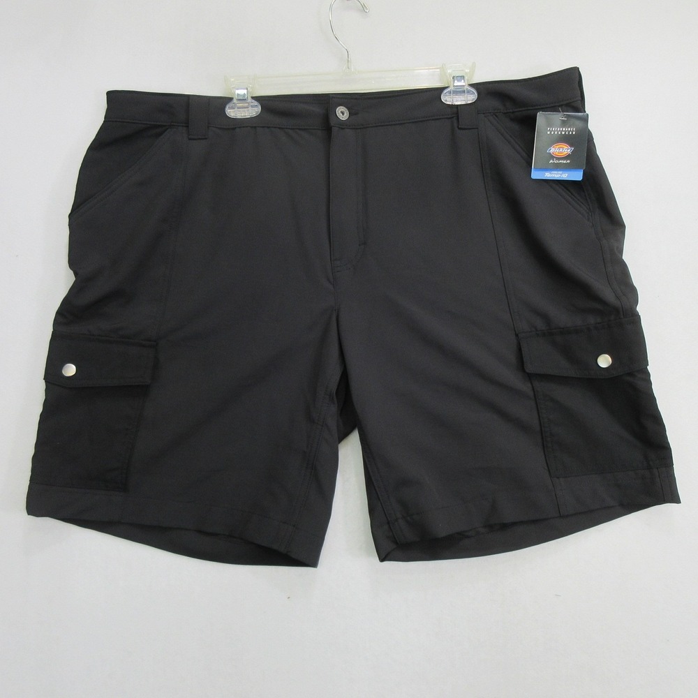 Dickies Women's Shorts 22W Cargo Temp-IQ Cooling Slim Fit Black Stretch New